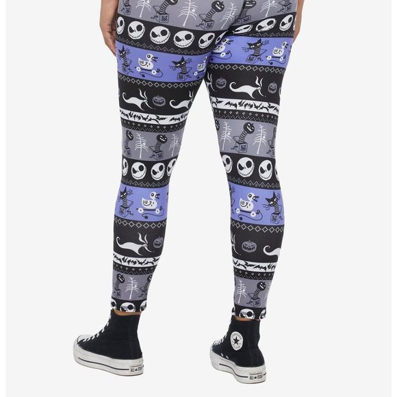 Nightmare Before Christmas plus size leggings 5 5X Torrid pants Fair Isle nwts - Picture 2 of 2